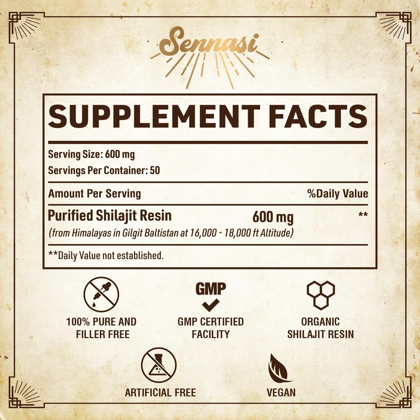 Shilajit Pure Himalayan Organic Resin 600mg – 30g Bottle | 85+ Minerals