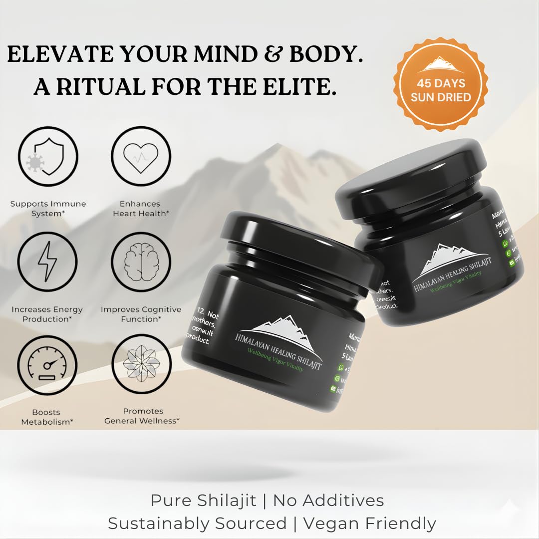 Gold Grade Himalayan Shilajit Resin – 30g | 500mg Max Potency | Lab Tested | 85+ Minerals & Fulvic Acid | For Men & Women