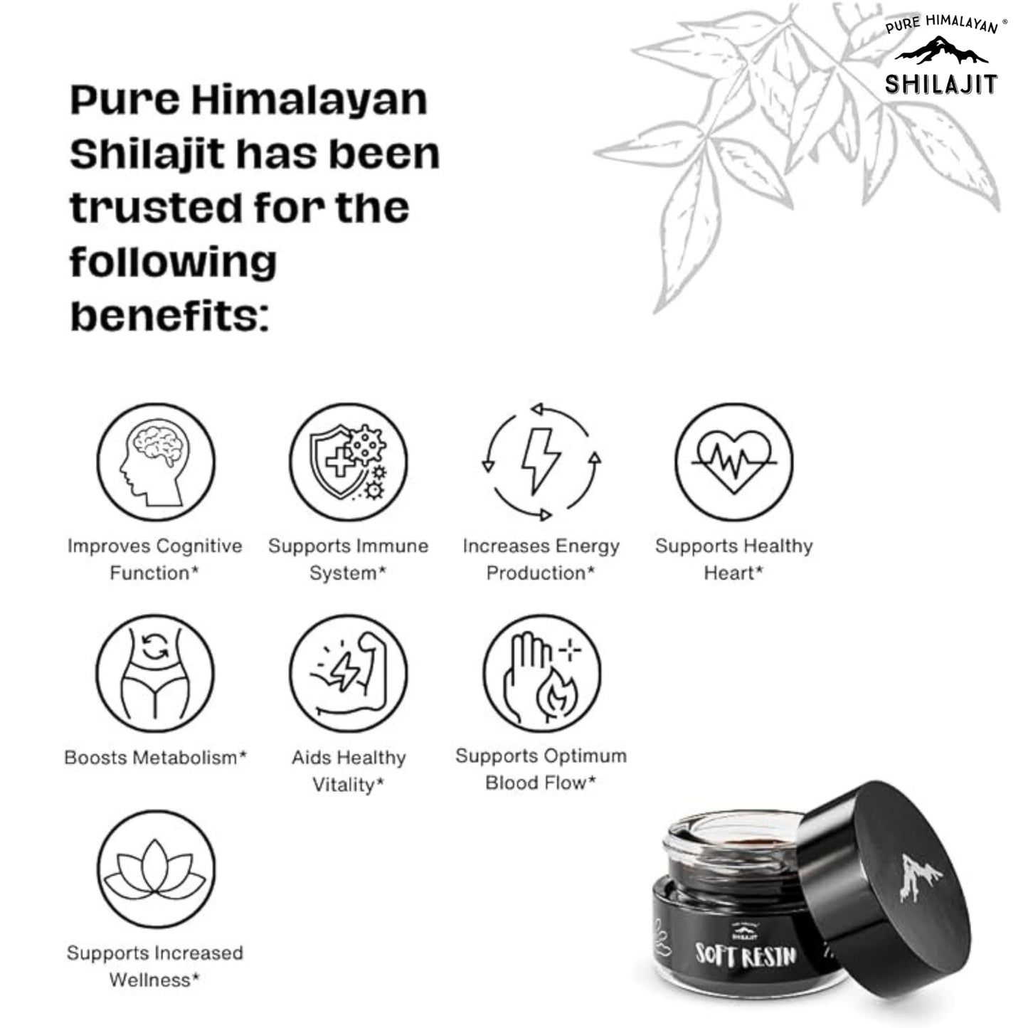 Himalayan Shilajit Soft Resin – Grade A, 15ml/0.5oz | 85+ Minerals & Fulvic Acid | Pure Himalyan Shilajit