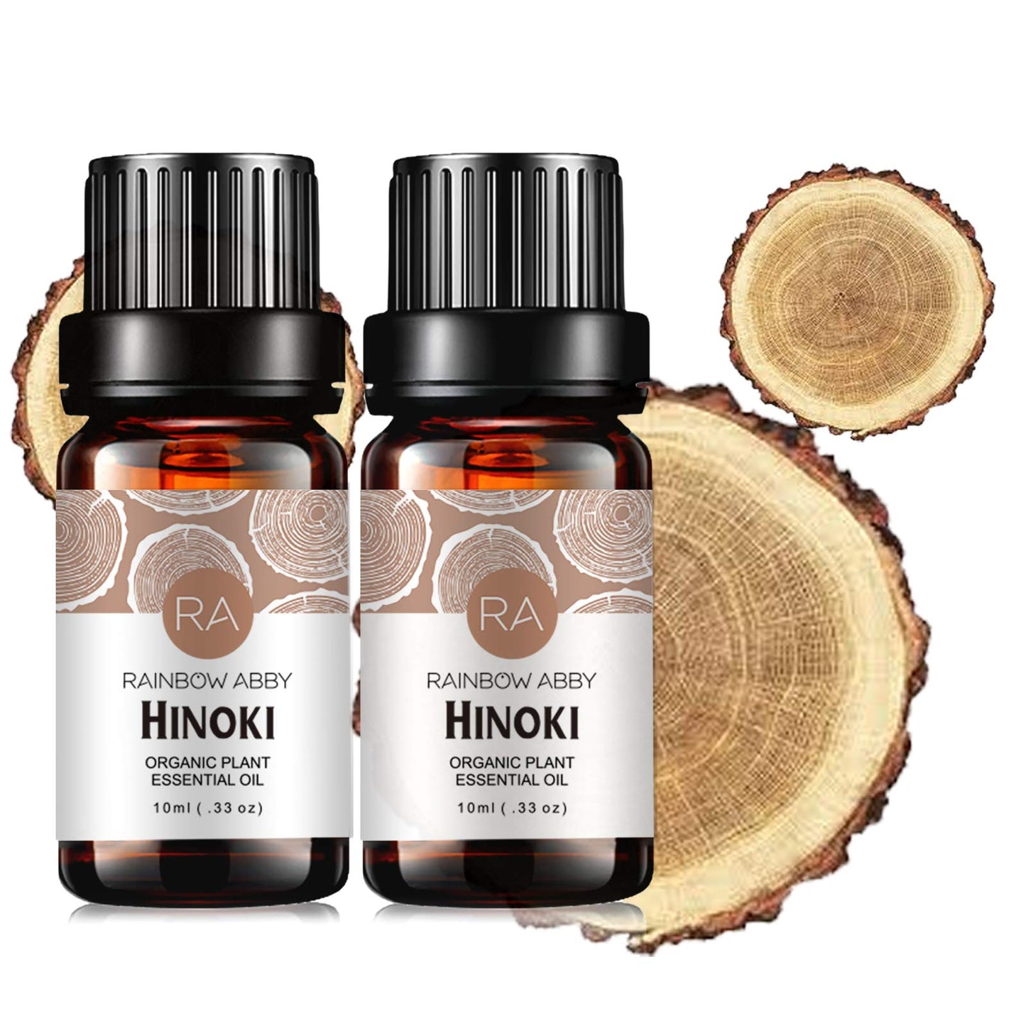 2-Pack Hinoki Essential Oil – 100% Pure Organic Hinoki Oil for Diffuser, Aroma, Massage & Skin Care (2x10ml)
