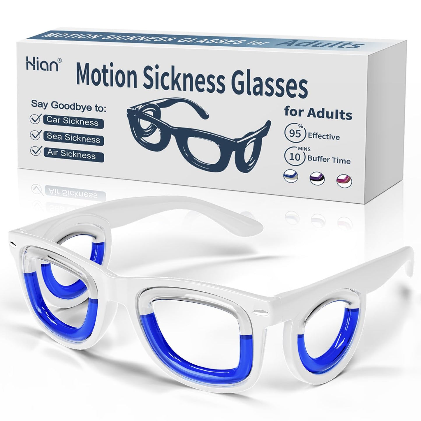 Hion Adult Anti-Motion Sickness Smart Glasses | Ultra-Light Travel Relief