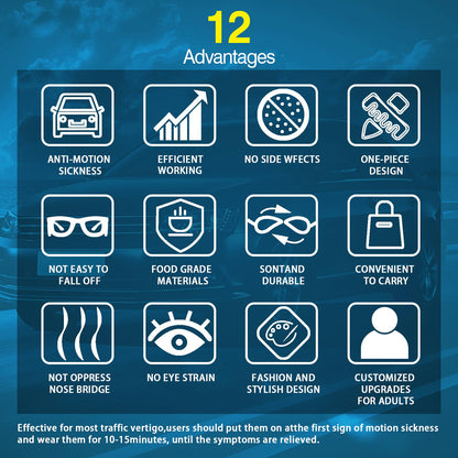 Hion Adult Anti-Motion Sickness Smart Glasses | Ultra-Light Travel Relief
