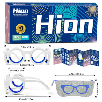 Hion Motion Sickness Glasses — Ultra-Light, Drug-Free Relief for Cars, Seas, and Air Travel