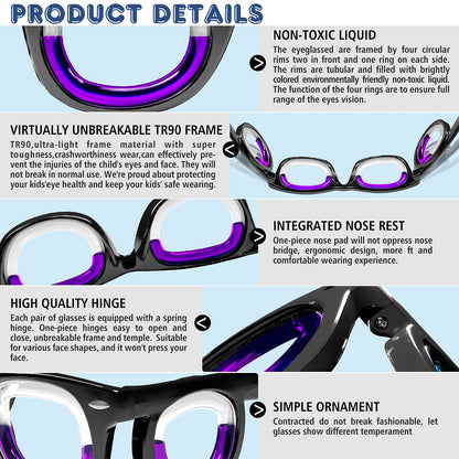 Hion Kids Anti-Motion Sickness Smart Glasses – Ultra-Light Travel Glasses for 3-8 Year Olds (White)