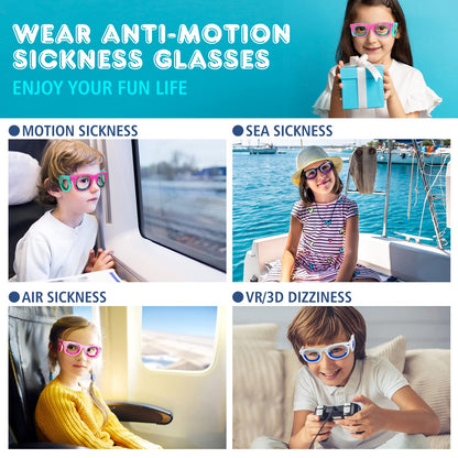 Hion Kids Anti-Motion Sickness Smart Glasses – Ultra-Light Travel Glasses for 3-8 Year Olds (White)