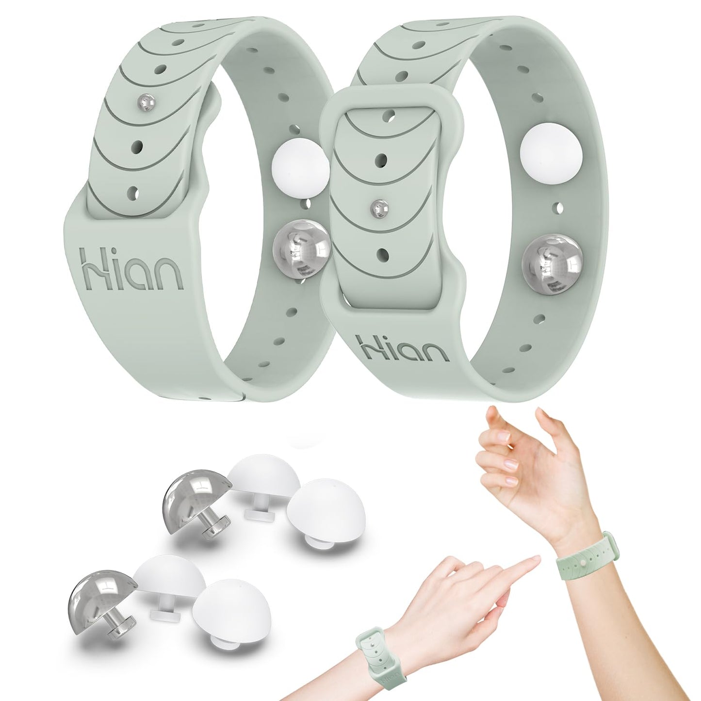 Hion Motion Sickness Bracelets (Beryl) – Acupressure Wristbands for Travel, Morning Sickness & Pregnancy Nausea