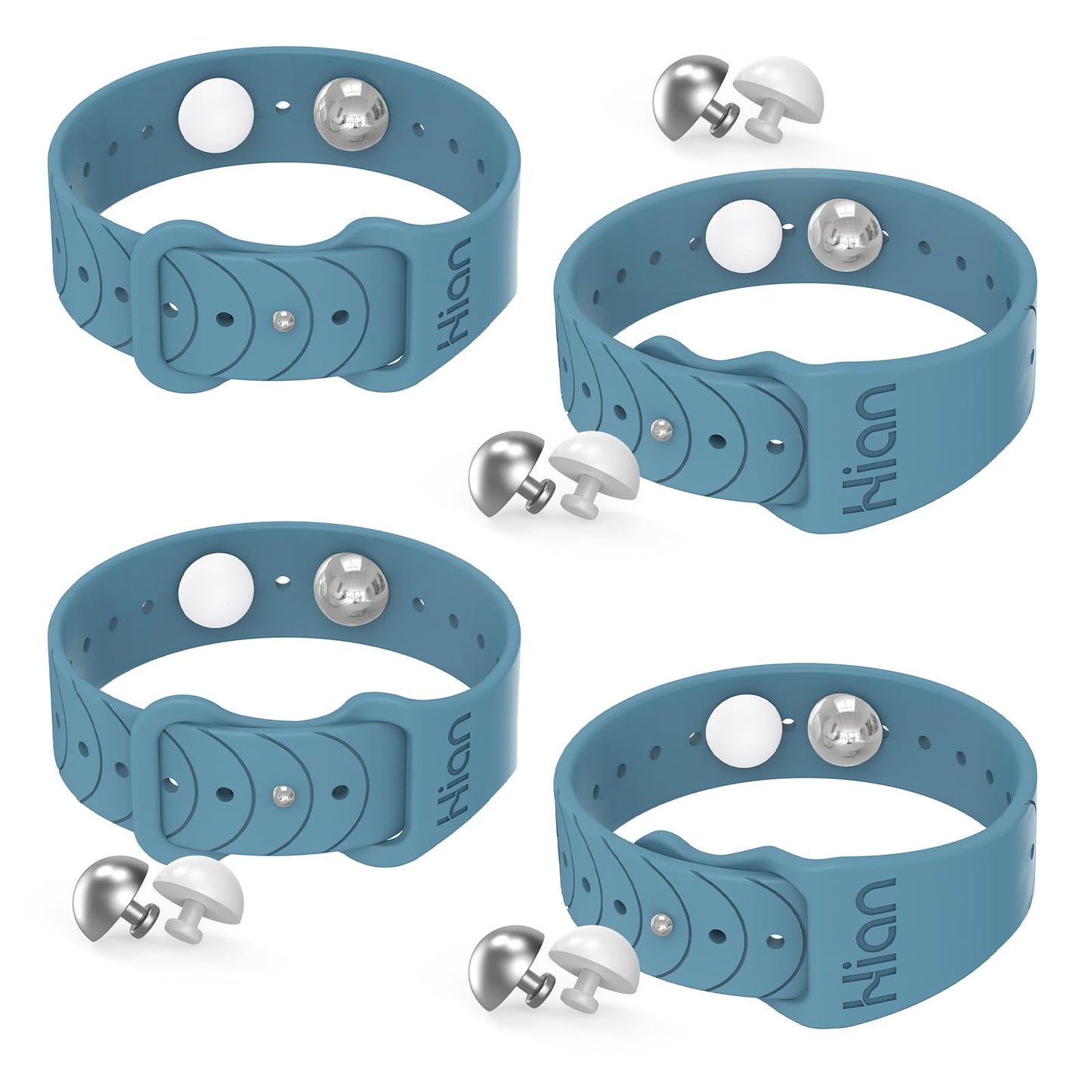Hion Motion Sickness Bracelets – 2 Pairs Blue Acupressure Nausea Bands