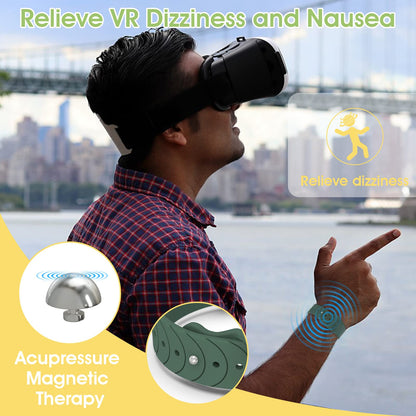 Hion Motion Sickness Bracelets – Acupressure Wristbands for Nausea (1 Pair, Starlight)