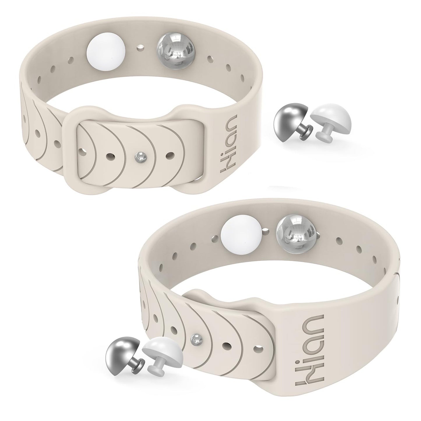 Hion Motion Sickness Bracelets – Acupressure Wristbands for Nausea (1 Pair, Starlight)