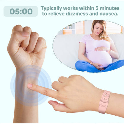 Hion Motion Sickness Bracelets – 2 Pairs Transparent Acupressure Wristbands for Nausea Relief