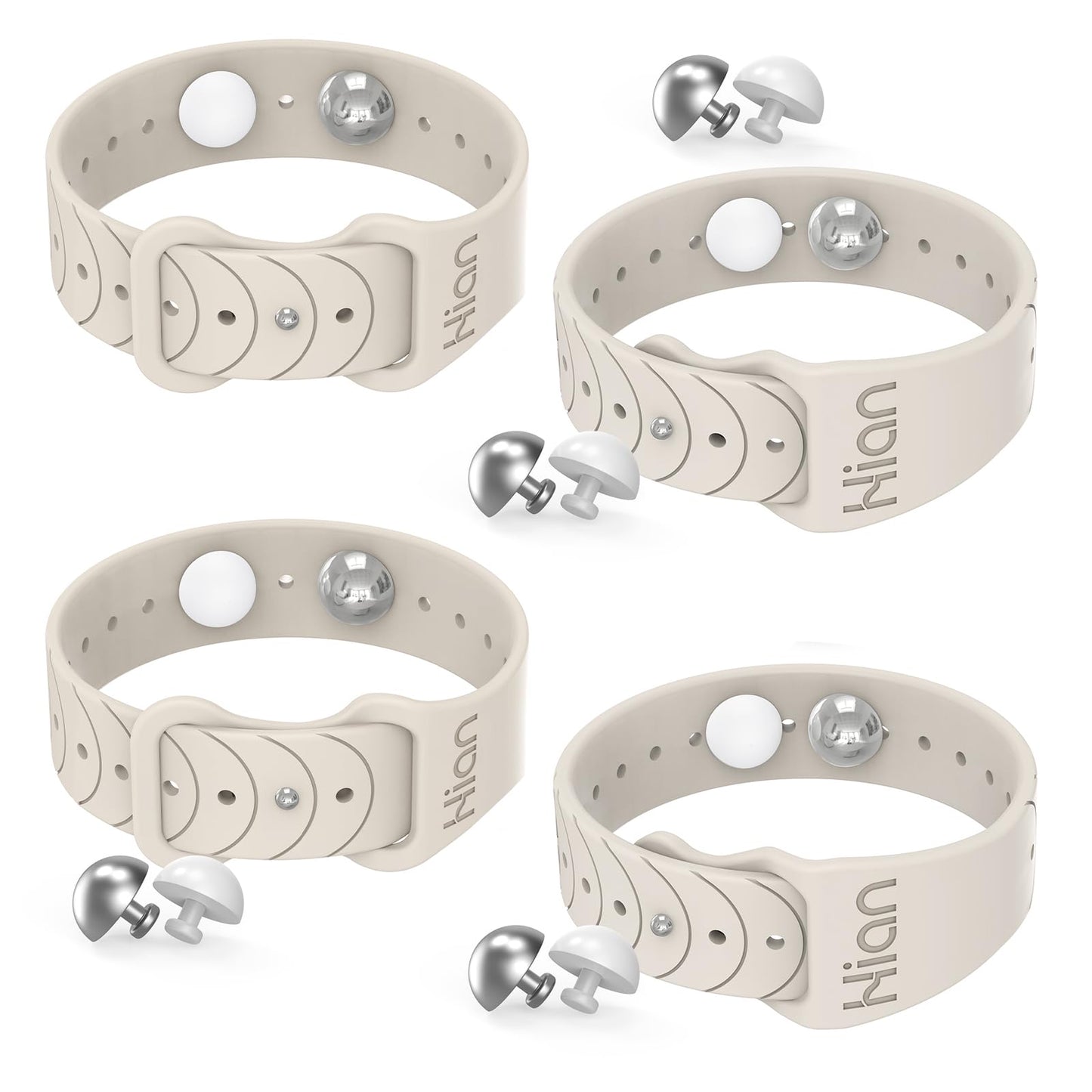 Hion Motion Sickness Bracelets – Acupressure Nausea Wristbands (2 Pairs, Starlight)
