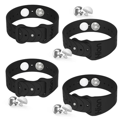 Hion Motion Sickness Bracelets – 2 Pairs Black Sea Sickness Wristbands, Adjustable Acupressure Nausea Bands