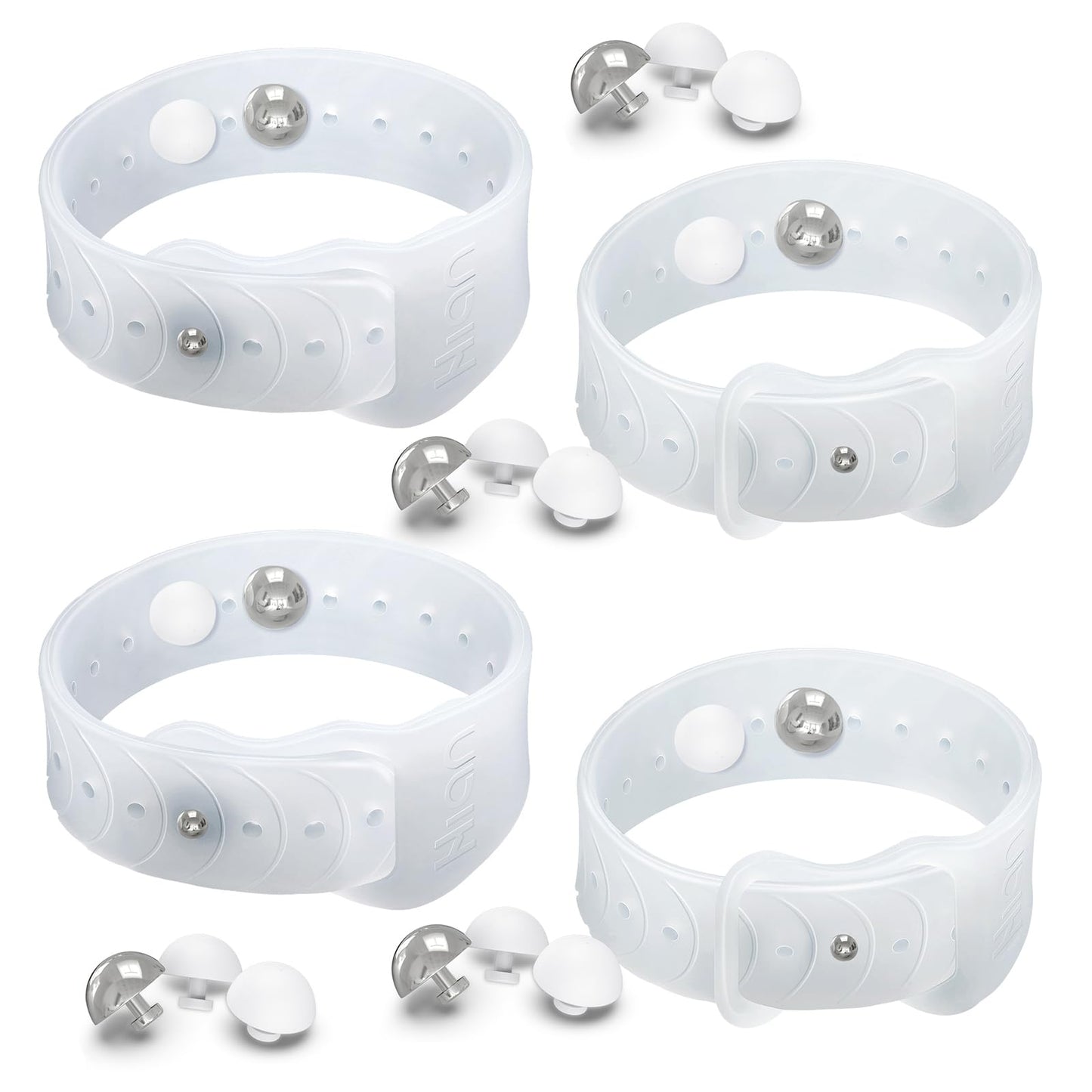 Hion Motion Sickness Bracelets – 2 Pairs Transparent Acupressure Wristbands for Nausea Relief