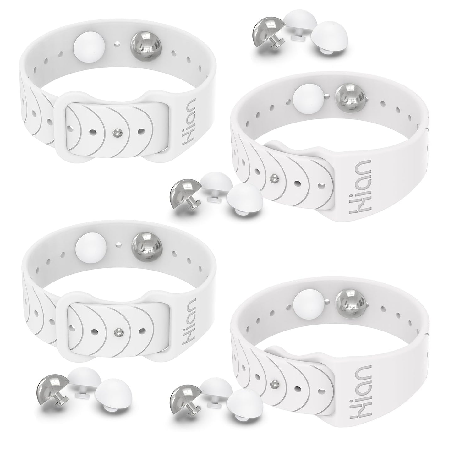 Hion Motion Sickness Bracelets – Sea Sickness Wristbands for Travel, Morning Sickness & Nausea (2 Pairs, White)