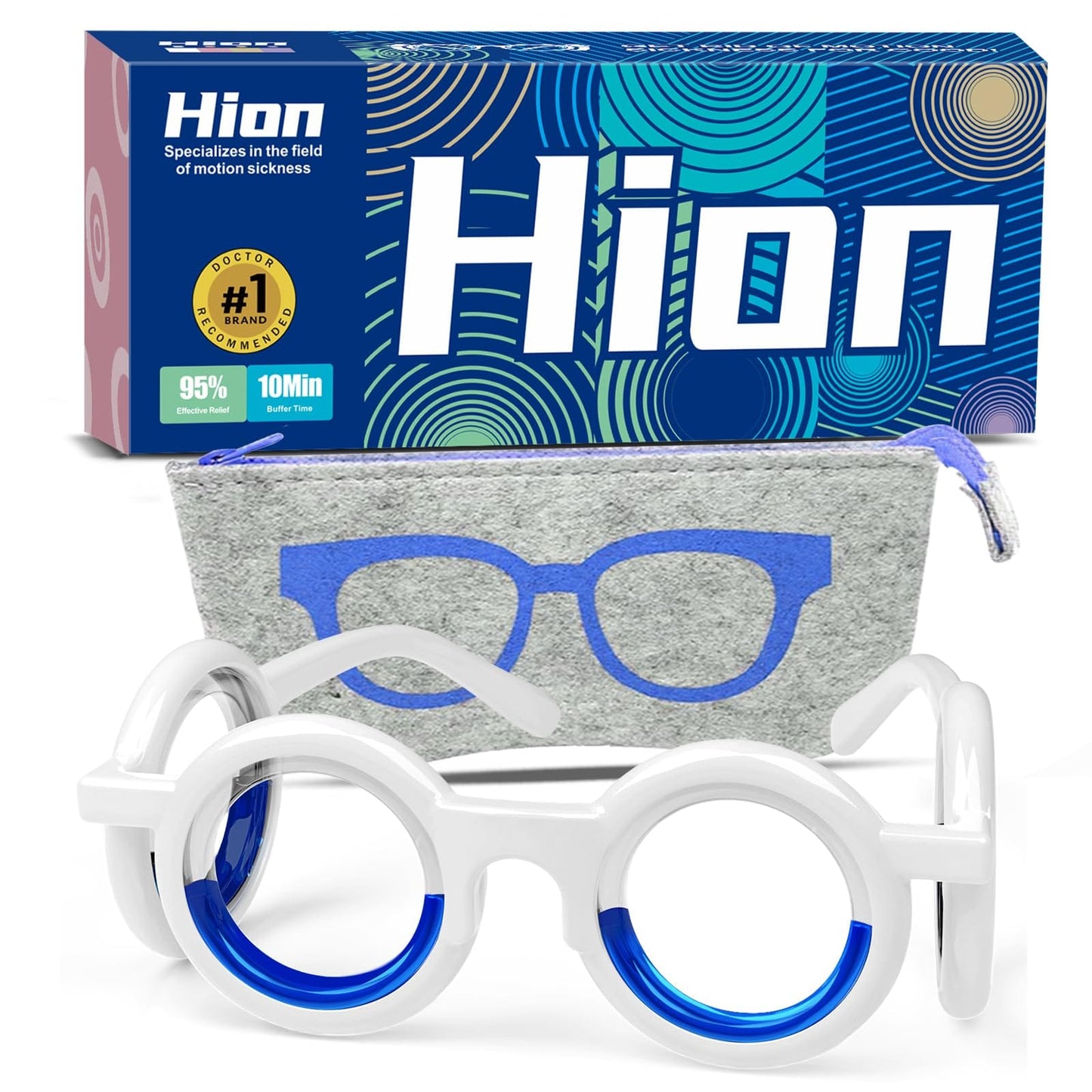 Hion Motion Sickness Glasses — Ultra-Light, Drug-Free Relief for Cars, Seas, and Air Travel