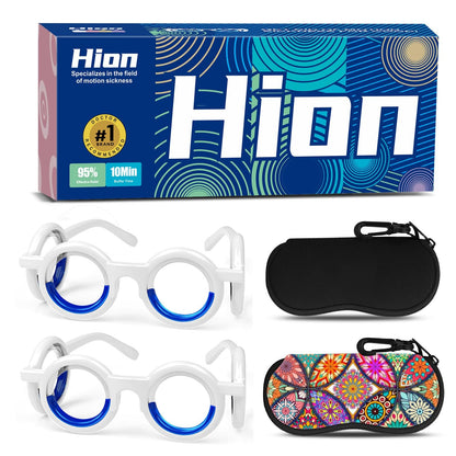 Hion Motion Sickness Glasses — Ultra-Light, Drug-Free Relief for Carsickness, Seasickness, and Travel (2-Pack)