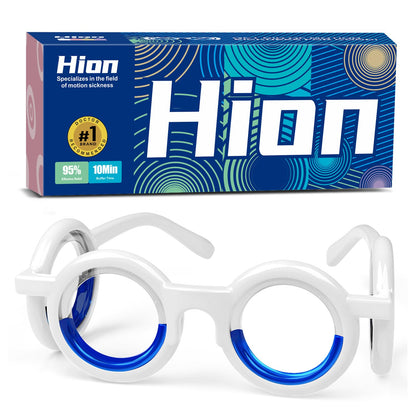 Hion Motion Sickness Glasses - No Lens Liquid Horizon Tech for Travel Comfort