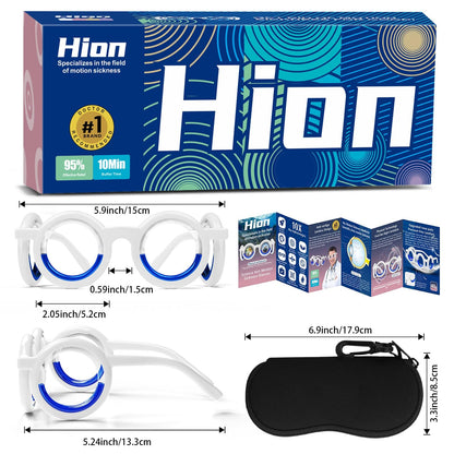 Hion Motion Sickness Glasses — Ultra-Light, Drug-Free Relief for Carsickness, Seasickness, and Travel (2-Pack)