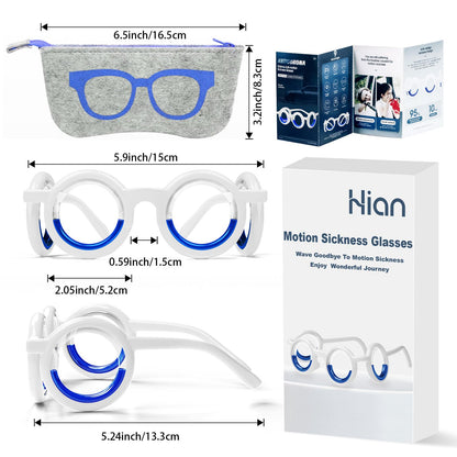 Hion Motion Sickness Glasses — Ultra-Light, Travel-Ready Relief (2 Pairs)