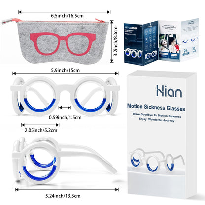 Hion Motion Sickness Glasses – Ultra-Light 2-Pair Pack for Travel