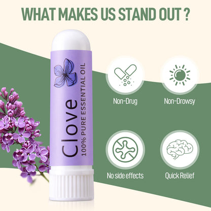 Hion Nausea Relief Inhaler - Clove, 100% Natural Essential Oils