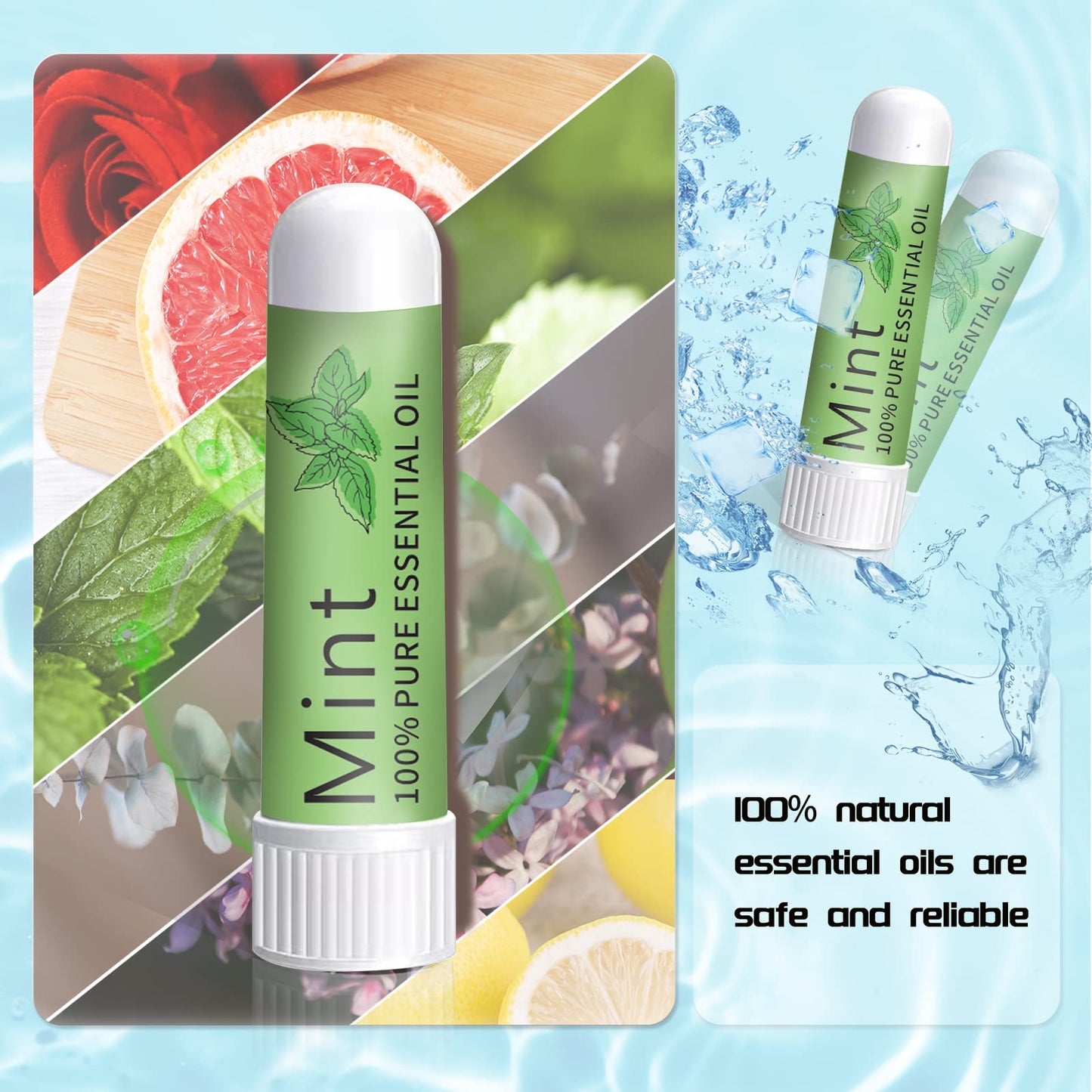 Hion Nausea Relief Inhaler - Mint (3pcs) | 100% Natural Essential Oils Inhalers