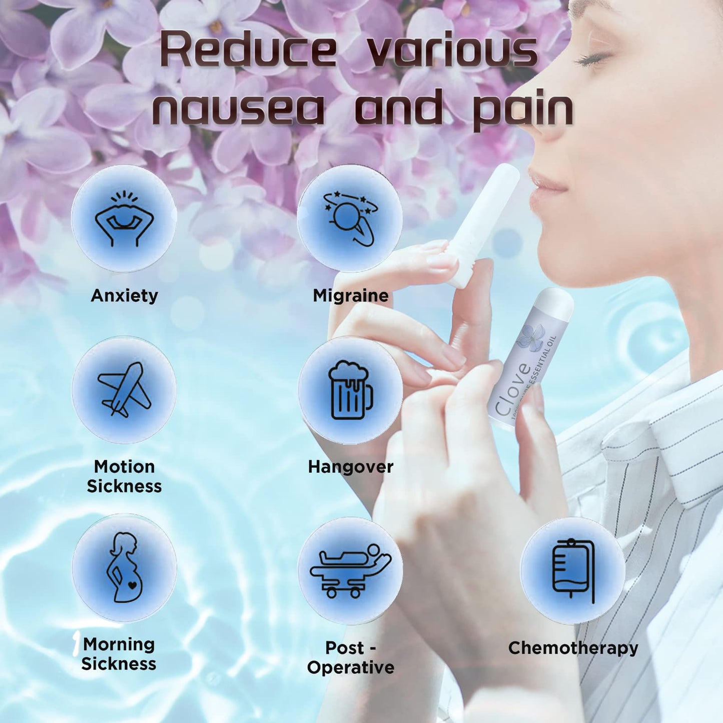 Hion Nausea Relief Inhaler - Clove, 100% Natural Essential Oils