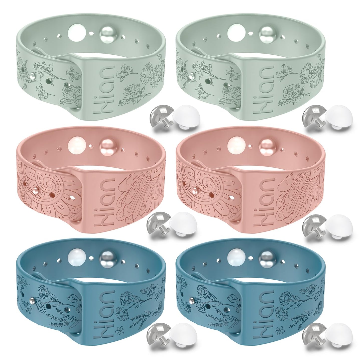 Hion Motion Sickness Wristbands – 3 Pairs Acupressure Nausea Bands (Beryl, Pink, Blue)
