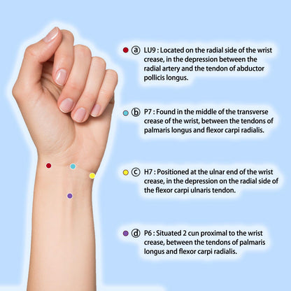Hion Motion Sickness Bracelets – Natural Acupressure Nausea Bands (2 Pairs, Blue + Pink)