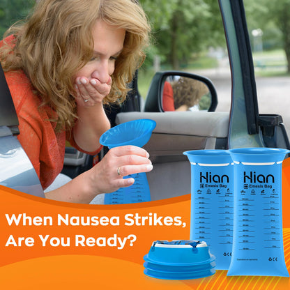 Hion Vomit Bags Disposable – 62 Pack, 1000ml Emesis Bags | Leak-Resistant & Portable