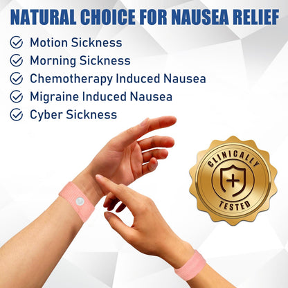 Hionfurt Motion Sickness Bands – Pink Acupressure Wristbands for Nausea Relief (Adults & Kids)