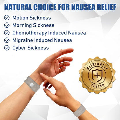 Hionfurt Motion Sickness Bands – 4 Pairs (2 Grey, 2 Black) | Acupressure Nausea Relief