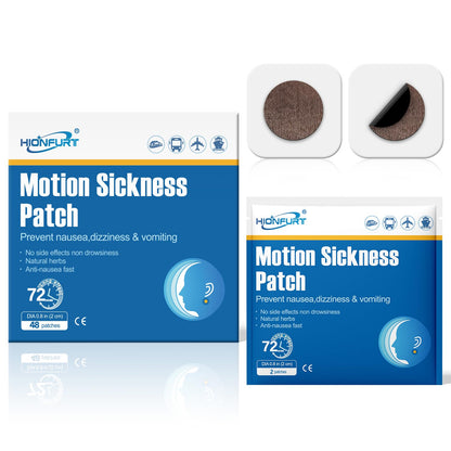 Hionfurt 48ct Motion Sickness Patches – Non-Drowsy, 72-Hour Travel Relief