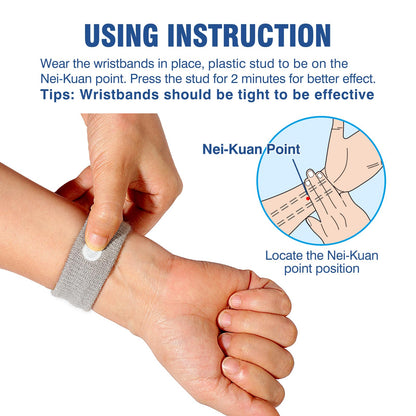Hionfurt Motion Sickness Bands – Drug-Free Nausea Relief for Travel (3 Grey + 2 Black)