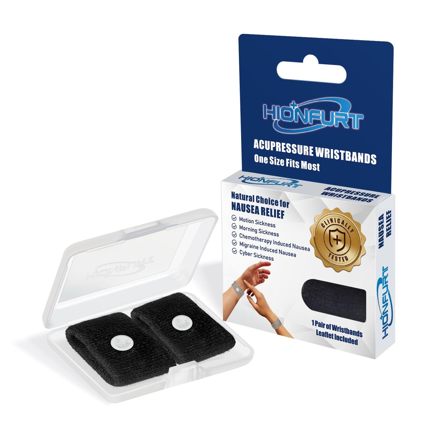 Hionfurt Motion Sickness Bands – Non-Drug Nausea Relief Wristbands for Adults & Kids