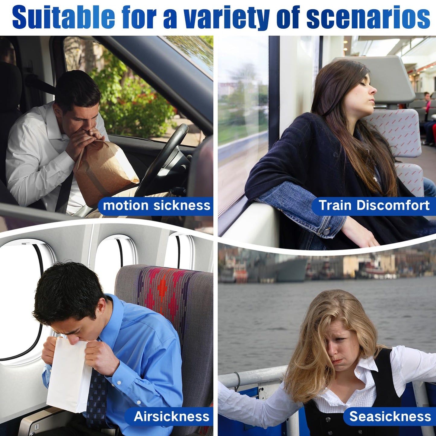 Hionfurt 80ct Motion Sickness Patches – Non-Drowsy, 72-Hour Sea Sickness Patches for Travel