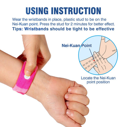 Hionfurt Motion Sickness Bands — Travel Nausea Relief Wristbands (Camo Pink)