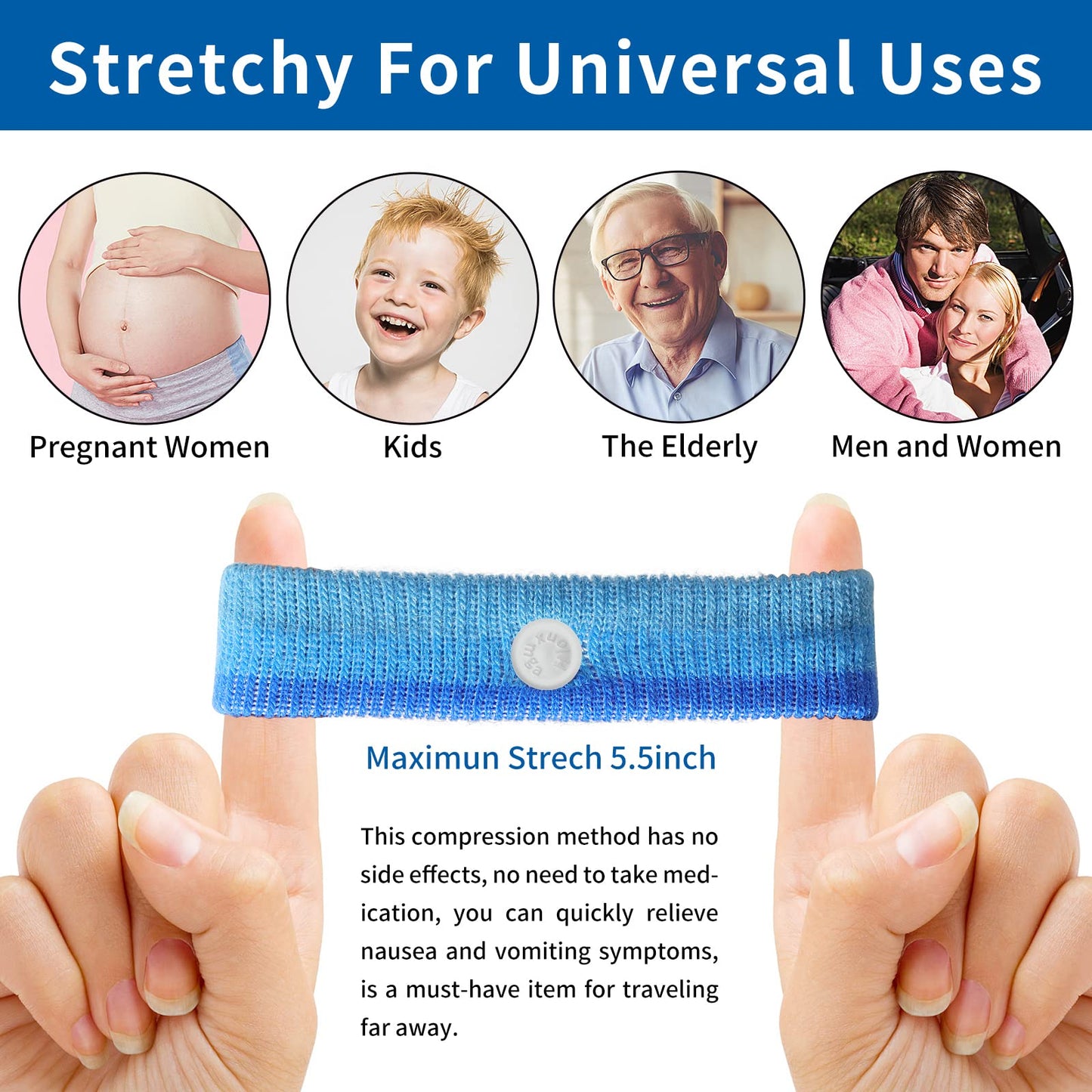 HIONXMGA 6 Pairs Motion Sickness Bands – Natural Nausea Relief for Travel