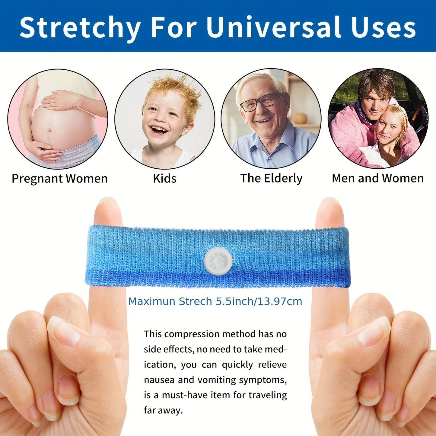 HIONXMGA 6 Pairs Motion Sickness Bands – Natural Nausea Relief for Travel
