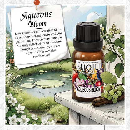 HIQILI Aqueous Bloom Diffuser Oil – Long-Lasting Scent for Large Spaces | Pets & Home (0.34 fl oz)