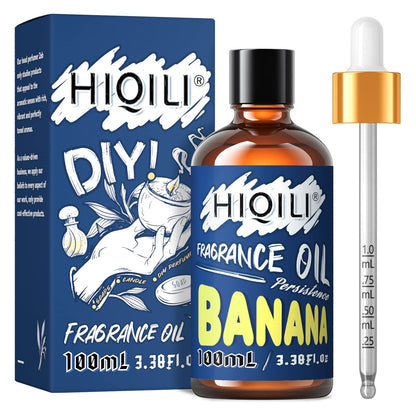 HIQILI Banana Essential Oil – 3.38 Fl Oz Diffuser & DIY Fragrance Oil (Halloween & Thanksgiving)