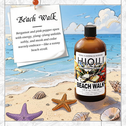 HIQILI Beach Walk Fragrance Oil - 5.07 Fl Oz for Diffuser, Candle & Soap