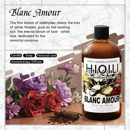 HIQILI Blanc Amour Fragrance Oil – Floral Scent for Candle, Soap & Perfume Making (5.07 fl oz)