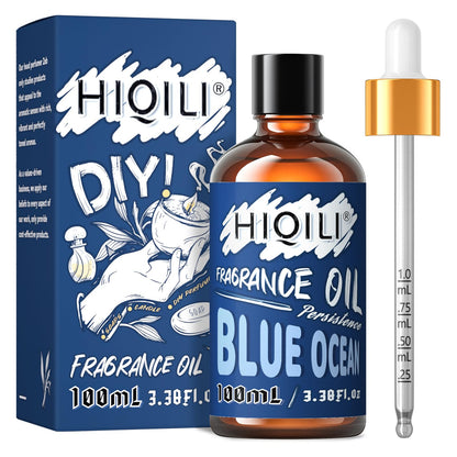 HIQILI Blue Ocean Fragrance Oil 100ml | Diffuser, Car Freshies, Candle & Soap Making