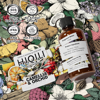 HIQILI Camellia & Orchid Fragrance Oil – 1 Fl Oz for Candle, Soap, Perfume, Shampoo & Body Lotion
