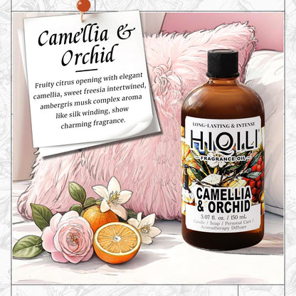 HIQILI Camellia & Orchid Fragrance Oil – Candle, Soap & Perfume Making (5.07 fl oz)