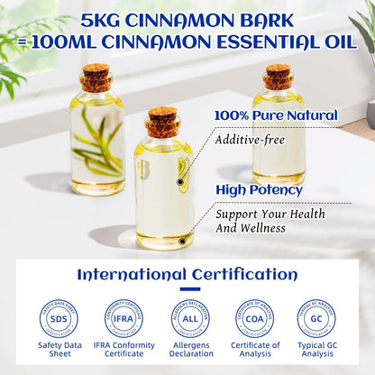 HIQILI Cinnamon Essential Oil - 100% Pure & Natural, 3.38 fl oz for Spray, Diffuser, Kitchen & Garden