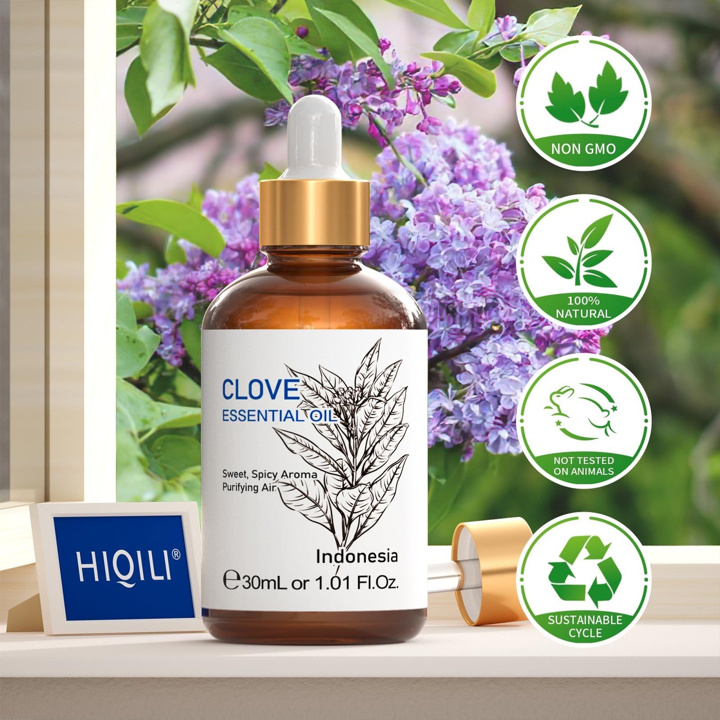 HIQILI Clove Essential Oil – 1 oz / 30 ml for Teeth & Gums