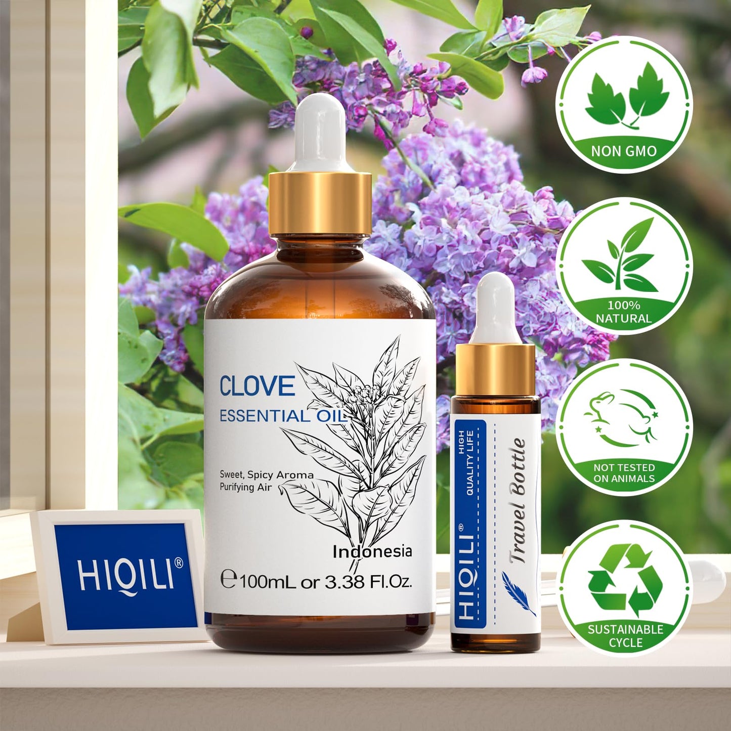 HIQILI 100ML Clove Oil for Teeth & Gums - 100% Pure Essential Oil, 3.38 Fl oz