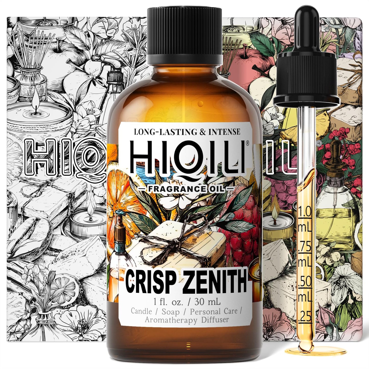 HIQILI Crisp Zenith Fragrance Oil for Diffuser - Inspired by P.RAL.Lau-ren Rd.Wht & Blu - 1 fl oz